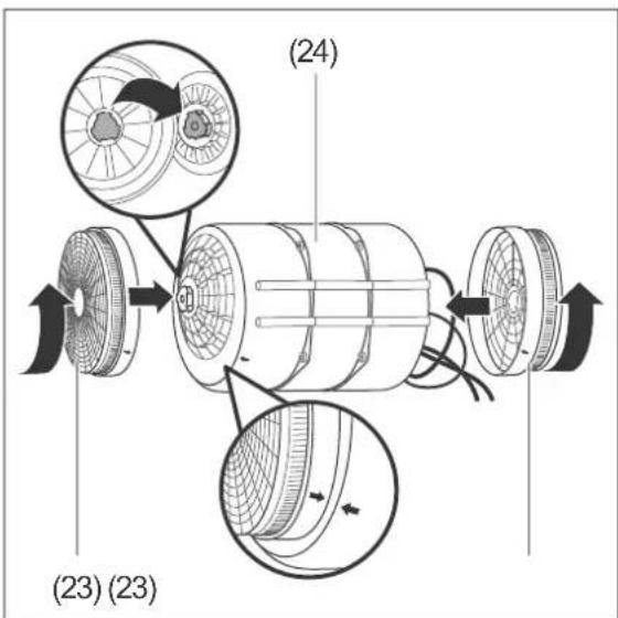 Hanseatic SY-103E6-E33-C55-L52-900 - Inserting/replacing activated charcoal filters - 2