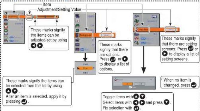TOSHIBA TLP-WX200 - ■ Setup using the Setting display - 11