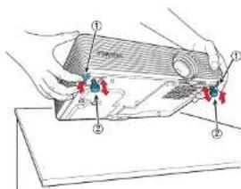 Diagram illustrating a mechanical or electrical setup with labeled components and directional arrows, likely from an engineering or physics context.