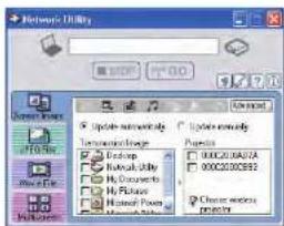 Network Utility Options File Edit View Help Update utility Importing the Desktop Network utility My Documents My Files My Software My Documents Update utility Paramount 0000200AUA 0000200B932 Close remote <|vision_start|> Auto
