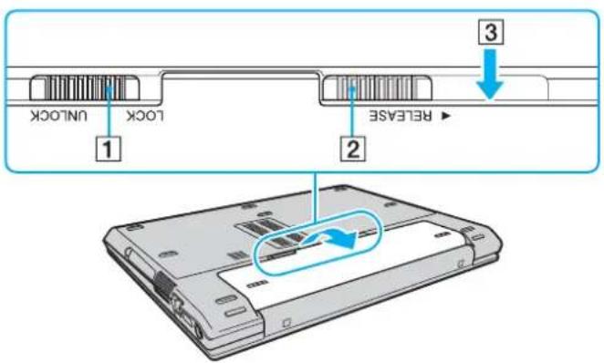 SONY Vaio VGN-G11XN - Vyjmutí akumulátoru - 1