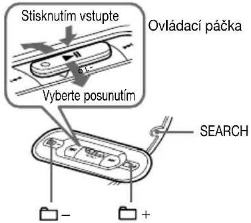 Stisknutím vstupte Ovládací páčka Vyberte posunutím SEARCH - +