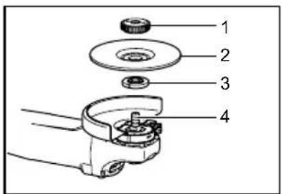 Exploded view diagram of a mechanical device with numbered parts for identification