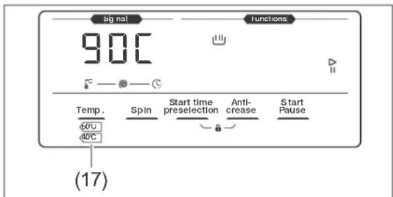 Hanseatic HWM 614 A3 IT - Adjusting the temperature - 1
