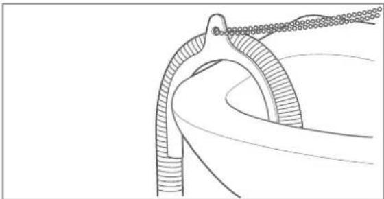 Hanseatic HWM 614 A3 IT - a. Fixing with a hose holder - 1