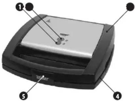Zelmer ZSM2102X - Budowa opiekacza kanapek - 1