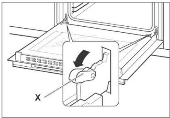 Hanseatic 6022CE3.334eEHiTaDXv - Removing the oven door from its hinges - 1
