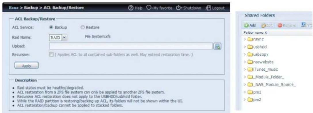 Thecus N12000PRO - ACL Backup and Restore - 1