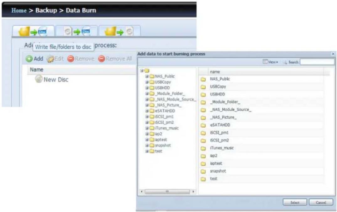 Thecus N12000PRO - Write Files/folders to disc - 1