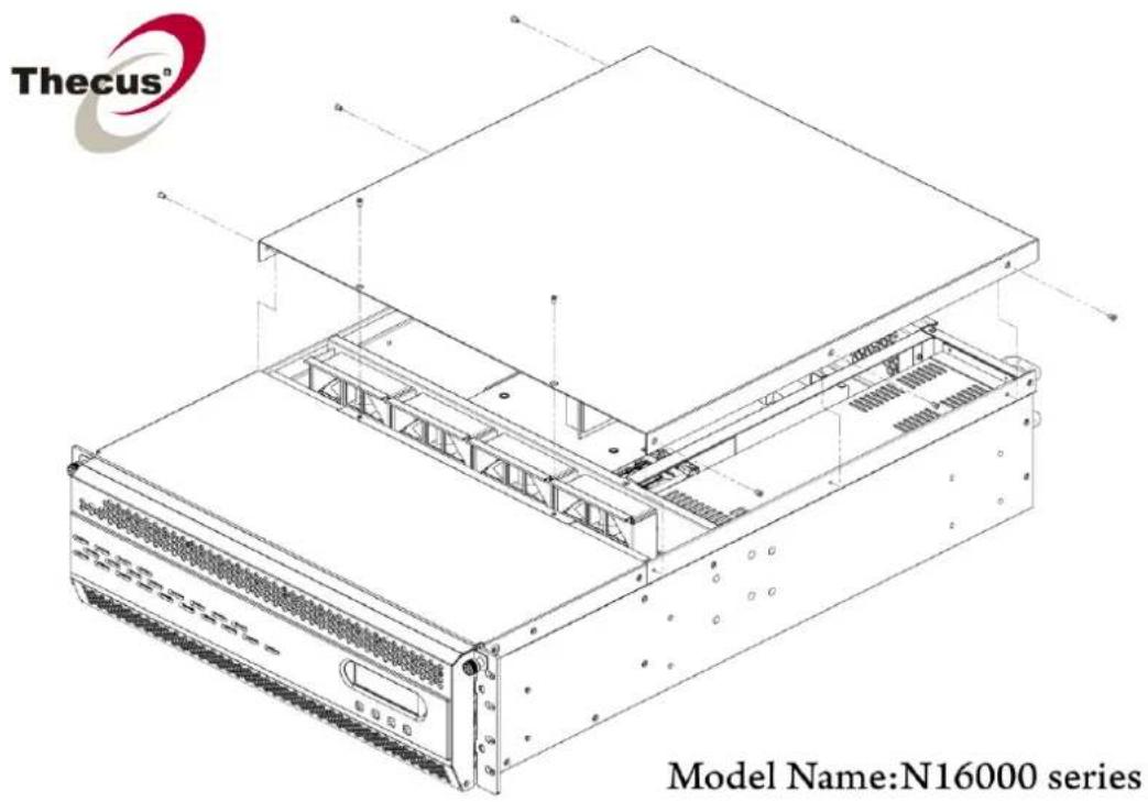 Thecus N12000PRO - Appendix C: How to open the top cover - 3