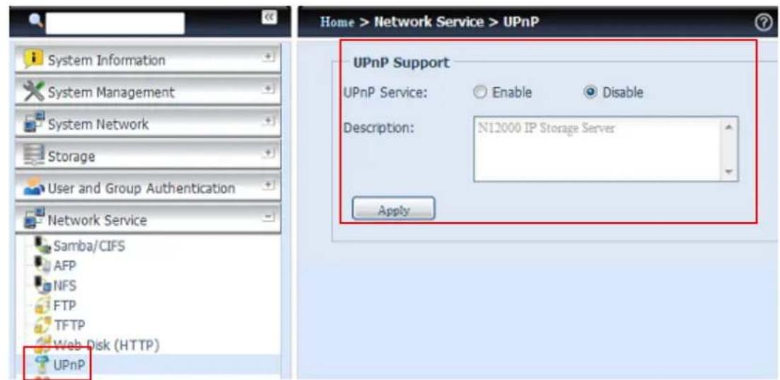 Thecus N12000PRO - UPnP - 1