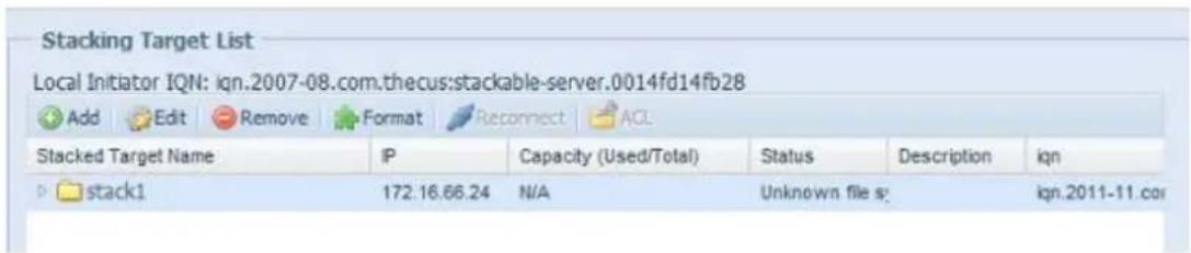 Thecus N12000PRO - Activate a Stack Target - 1