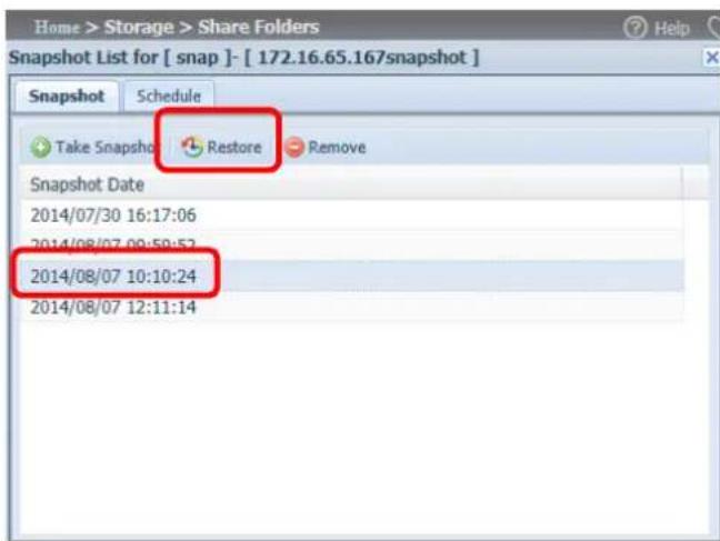Thecus N12000PRO - Snapshot Restore - 1