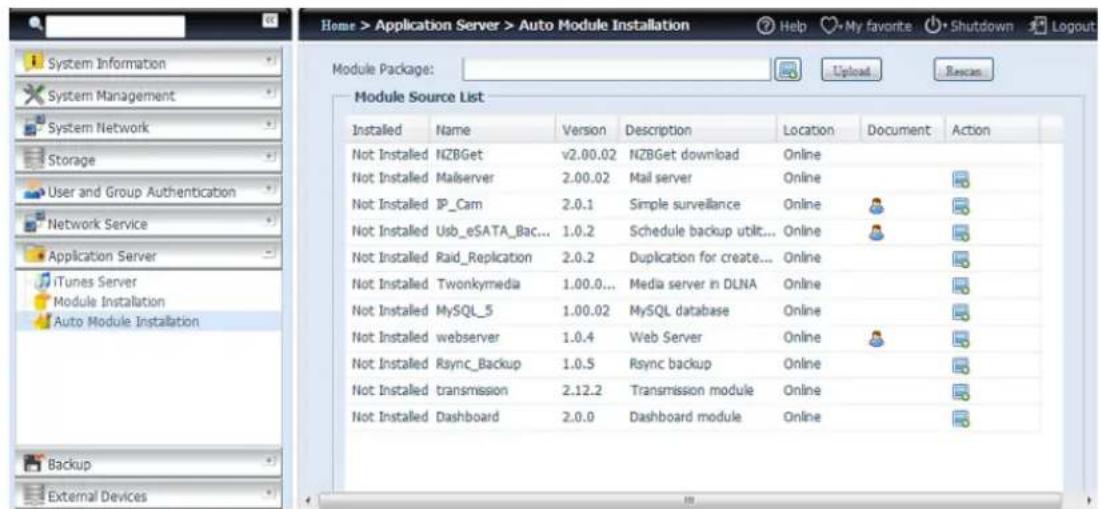 Thecus N12000PRO - Auto App Installation - 1