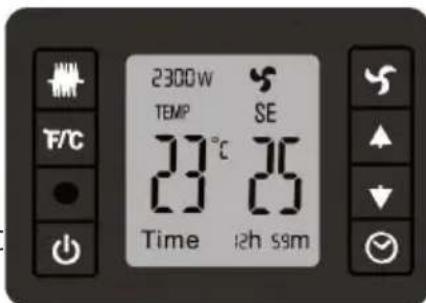 2300W TEMP SE 23°C 25 Time 12h 55m