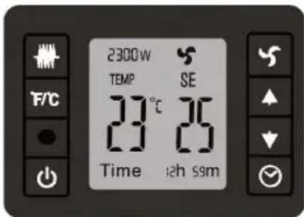 2300w TEMP SE 23.0°C 25 Time 12h ssm
