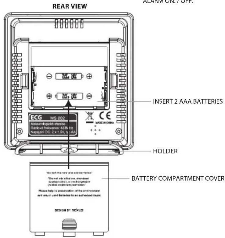 ECG MS 002 - WEATHER FORECAST STATION WITH WIRELESS SENSOR - 2