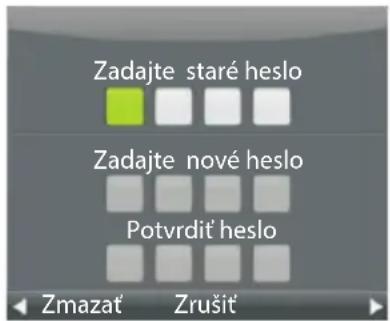 Zadajte staré heslo Zadajte nové heslo Potvrdit' heslo Zmazat' Zrušit'
