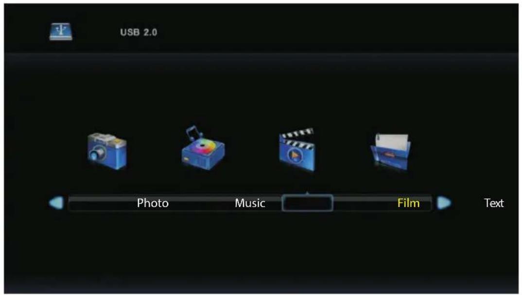 USB 2.0 Photo Music Film Text