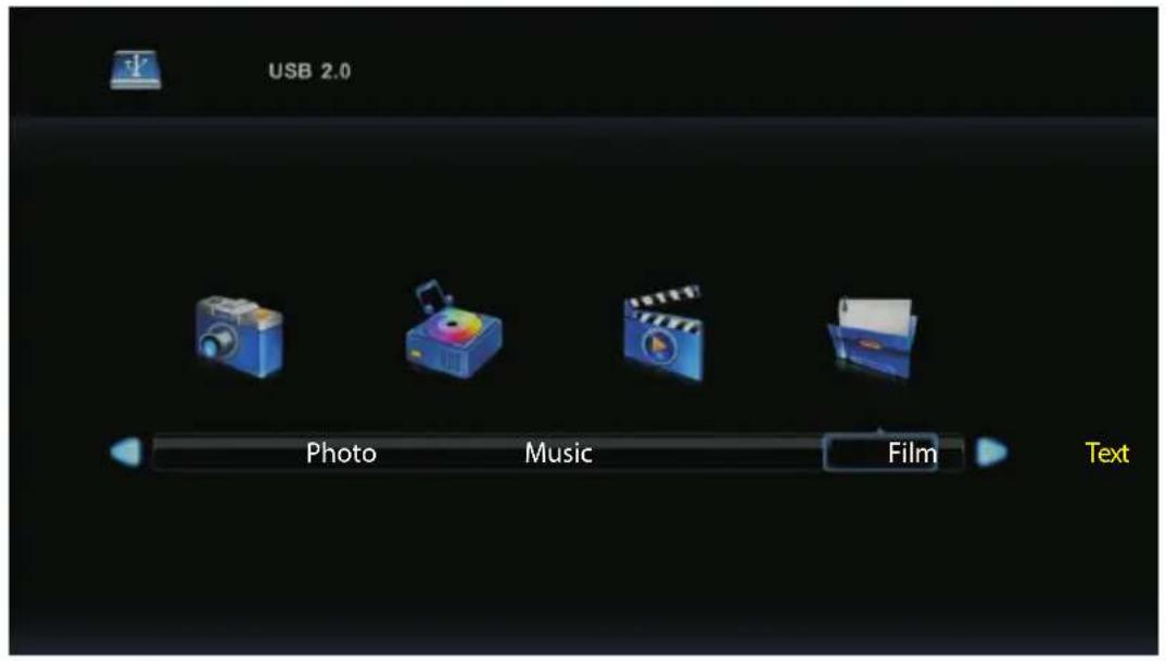 USB 2.0 Photo Music Film Text