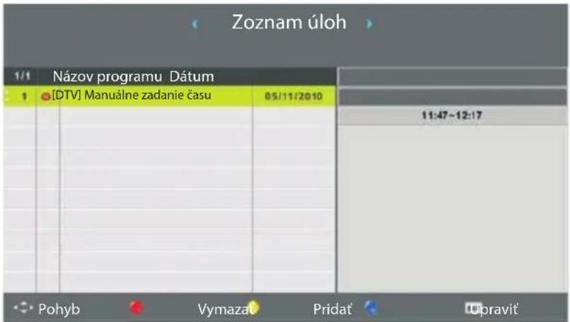 ECG 32 H04T2S2 - Zoznam plánu (prehl'ad naprogramovaných udalostí) - 1