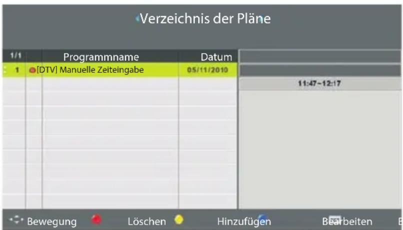 ECG 32 H04T2S2 - Liste mit Plänen (Übersicht vorprogrammierter Ereignisse) - 1