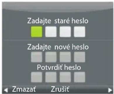 Zadajte staré heslo Zadajte nové heslo Potvrdit' heslo Zmazat' Zrušit'
