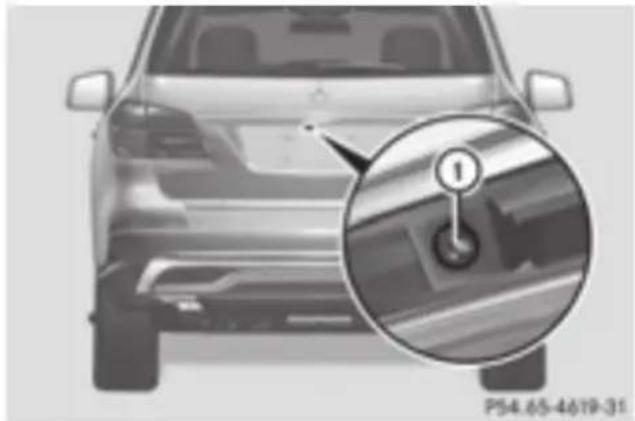Mercedes-Benz GL 450 (2015) - Cleaning the rear view camera - 1