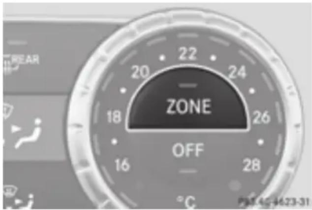 Mercedes-Benz GL 450 (2015) - Switching the ZONE function on/off Switching on/off - 1