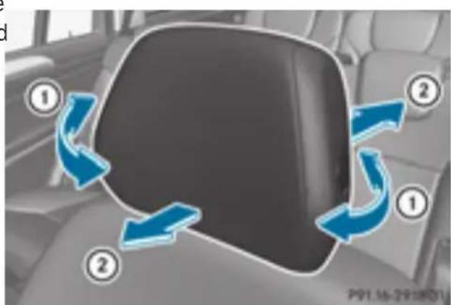 Mercedes-Benz GL 450 (2015) - Adjusting the luxury head restraints - 1