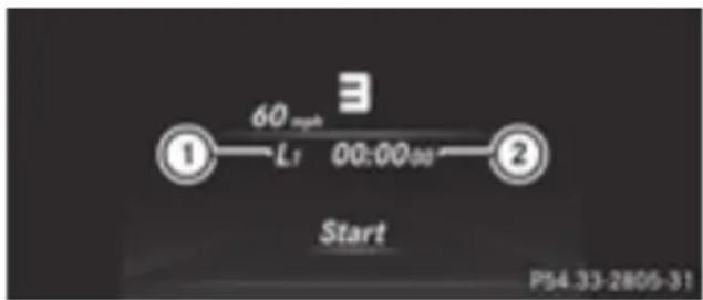 Mercedes-Benz GL 450 (2015) - Displaying and starting RACETIMER - 1