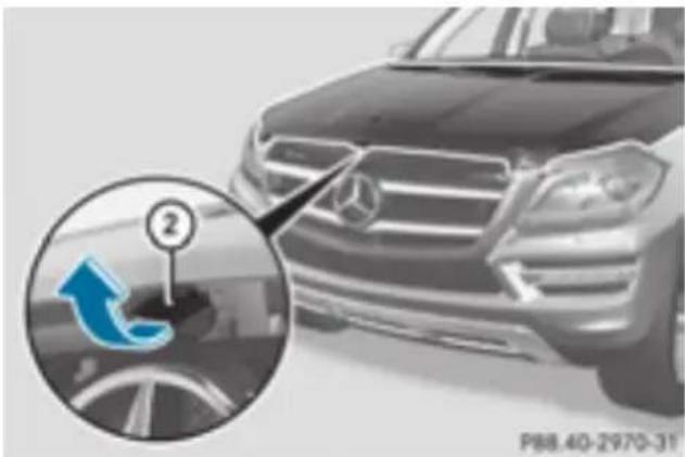 Mercedes-Benz GL 450 (2015) - ! Make sure that the windshield wipers are Radiator - 2