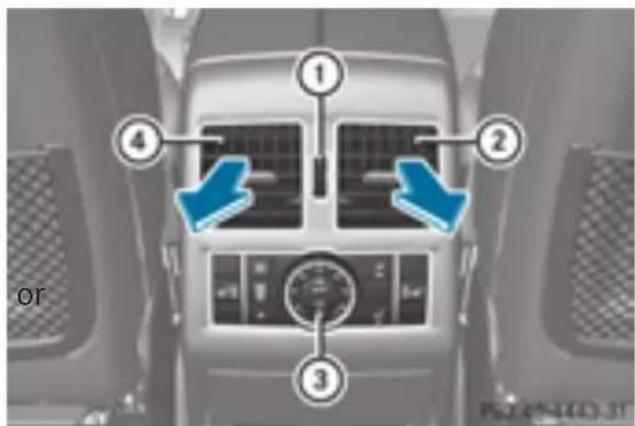 Mercedes-Benz GL 450 (2015) - Setting the rear-compartment air vents - 1