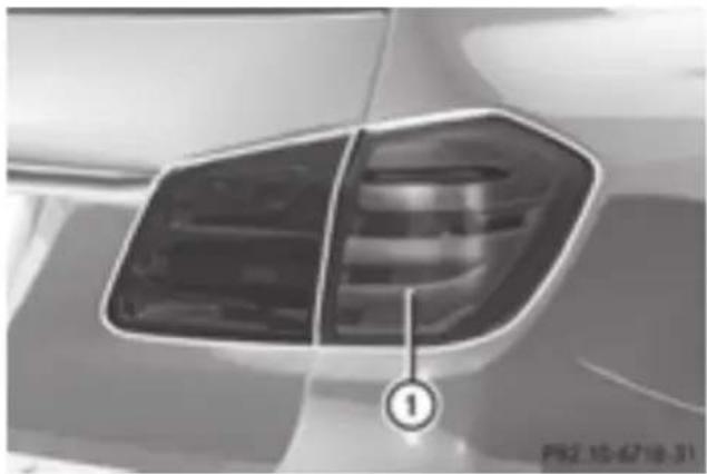 Mercedes-Benz GL 450 (2015) - Overview: changing bulbs/bulb types - 2