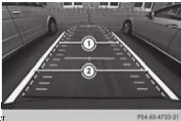 Mercedes-Benz GL 450 (2015) - Reverse perpendicular parking with the steering wheel at an angle - 2