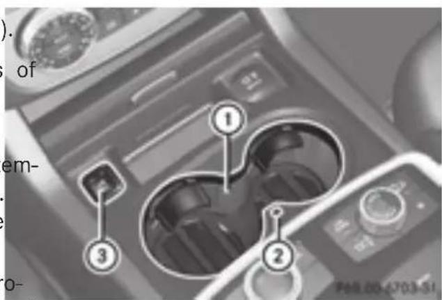 Mercedes-Benz GL 450 (2015) - Temperature-controlled cup holder in the front-compartment center console - 1