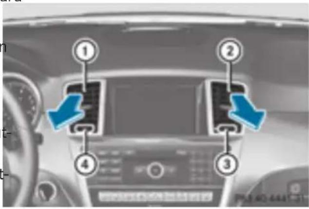 Mercedes-Benz GL 450 (2015) - Setting the center air vents - 1