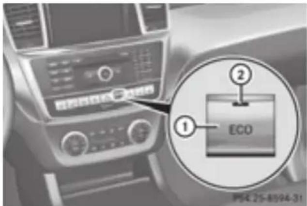 Mercedes-Benz GL 450 (2015) - Deactivating/activating the ECO start/stop function - 1