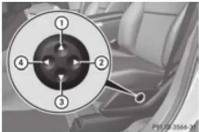 Mercedes-Benz GL 450 (2015) - Adjusting the 4-way lumbar support - 1
