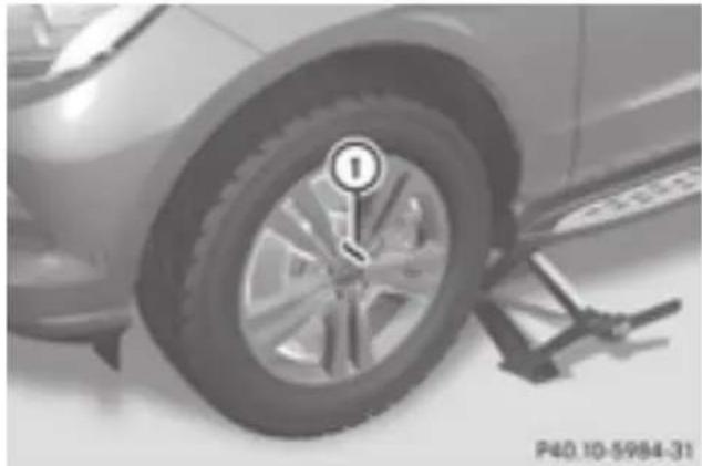 Mercedes-Benz GL 450 (2015) - Removing a wheel - 1