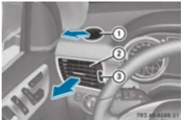 Mercedes-Benz GL 450 (2015) - Setting the side air vents - 1