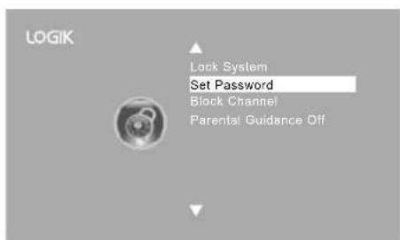 LOGIK Lock System Set Password Block Channel Parental Guidance Off