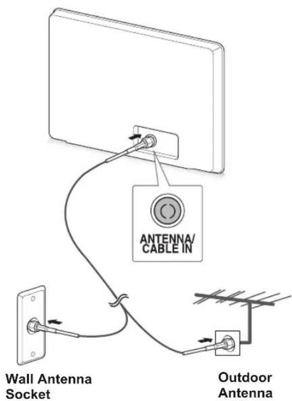 LG M2450D-PC - Connecting an antenna or basic cable - 1
