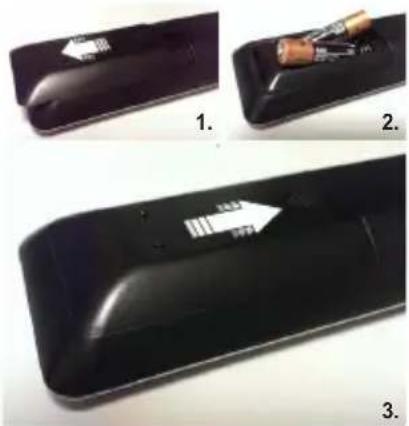 TOSHIBA 28W1763DG - Inserting the Batteries into the Remote - 1