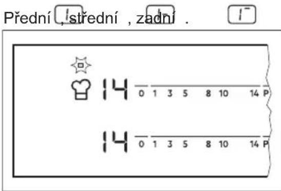 Přední, střední, zadní.