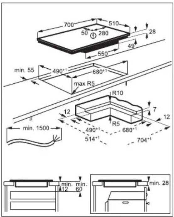 700 510 280 50 49 550 min. 55 490°¹ max R5 680°¹ R10 12 7 12 min. 1500 490°¹ 514°¹ 680°¹ 704°¹ min. min. 12 60 min. 28