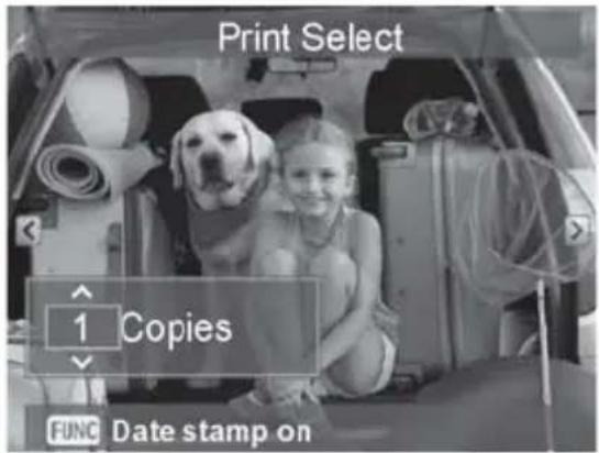 Print Select 1 Copies FUNC Date stamp on
