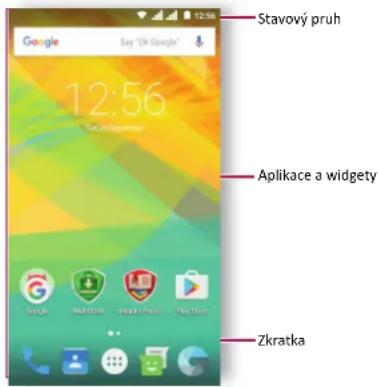 Stavový pruh 12:56 E-mail: 20@gmail.com Aplikace a widgety Zkratka