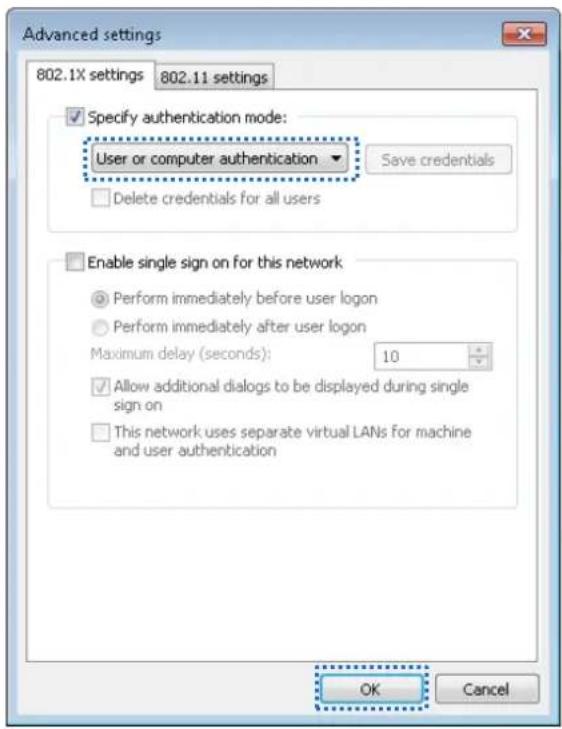 Tenda W9 - Step 10 Select User or computer authencaon and click OK. - 1