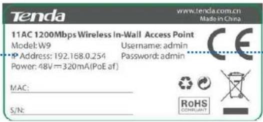 Tenda W9 - Label - 2